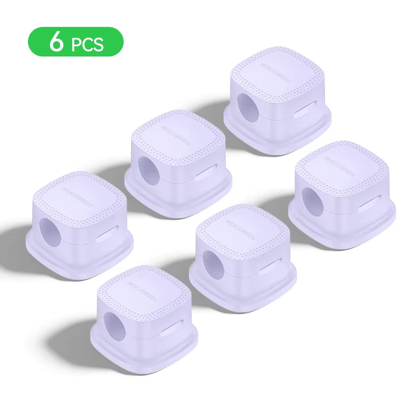 Magnetic Cable Organizer Smooth Adjustable Cable Holder under Desk 6PCS Stable Cable Management Wire Keeper Cable Clips