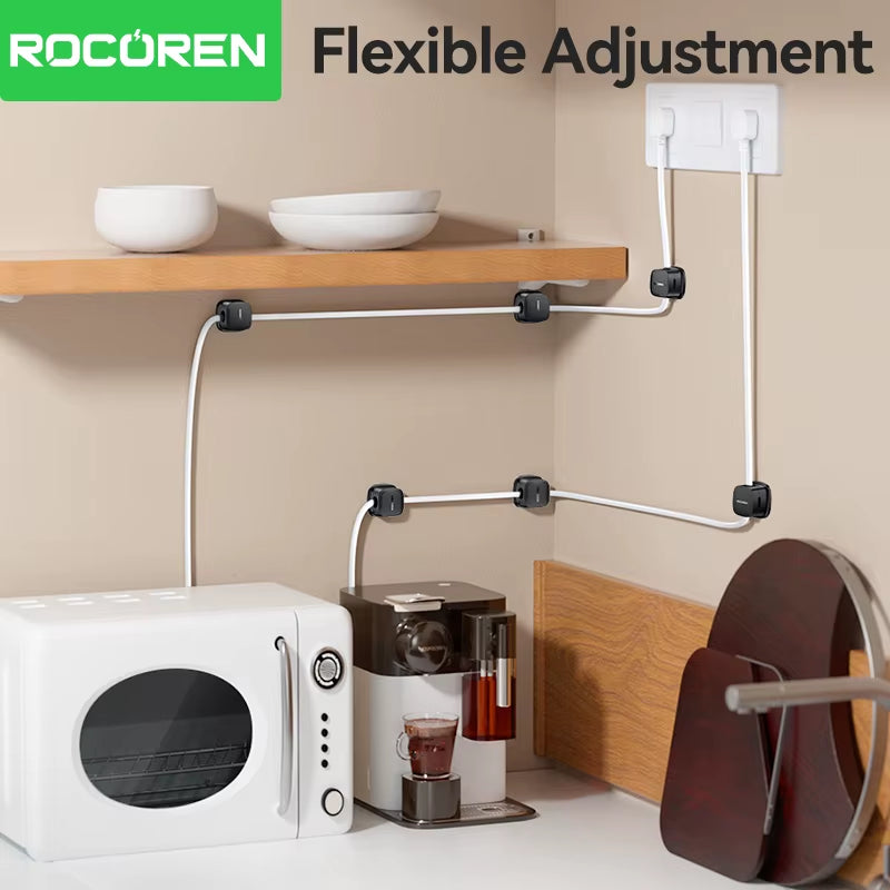 Magnetic Cable Organizer Smooth Adjustable Cable Holder under Desk 6PCS Stable Cable Management Wire Keeper Cable Clips