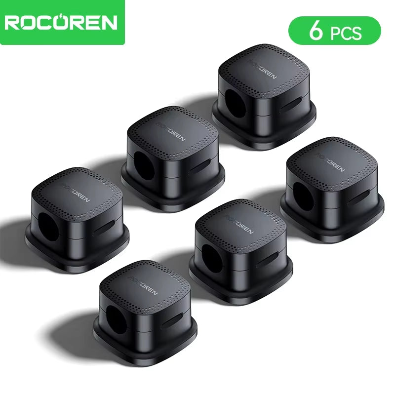 Magnetic Cable Organizer Smooth Adjustable Cable Holder under Desk 6PCS Stable Cable Management Wire Keeper Cable Clips
