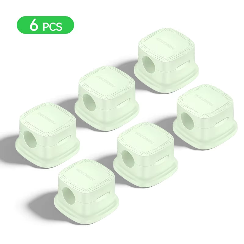 Magnetic Cable Organizer Smooth Adjustable Cable Holder under Desk 6PCS Stable Cable Management Wire Keeper Cable Clips