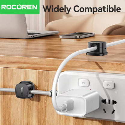 Magnetic Cable Organizer Smooth Adjustable Cable Holder under Desk 6PCS Stable Cable Management Wire Keeper Cable Clips
