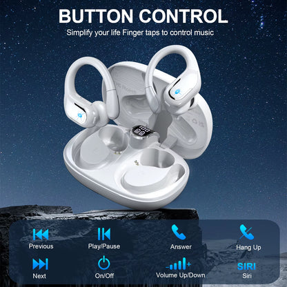 Wireless Earbuds, Bluetooth 5.3 Headphones Sport, Bluetooth Earbuds with ENC Noise Canceling Mic, Bass Stereo Wireless Earphone