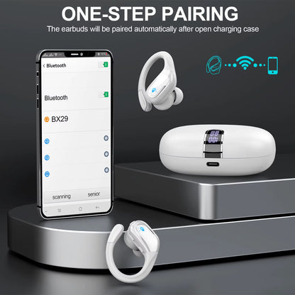 Wireless Earbuds, Bluetooth 5.3 Headphones Sport, Bluetooth Earbuds with ENC Noise Canceling Mic, Bass Stereo Wireless Earphone