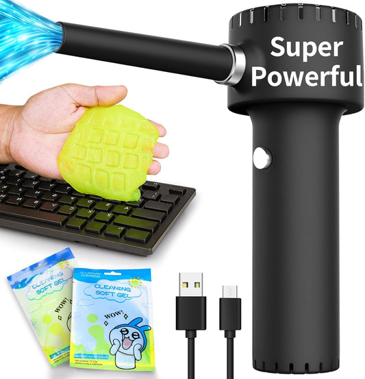 Compressed Air Duster, Electric Air Duster, Portable 45000 RPM Cordless Dust Blower, 6000Mah Battery Air Can Duster, Powerful Computer Keyboard Cleaning Air Spray, Rechargeable Electric Canned Air